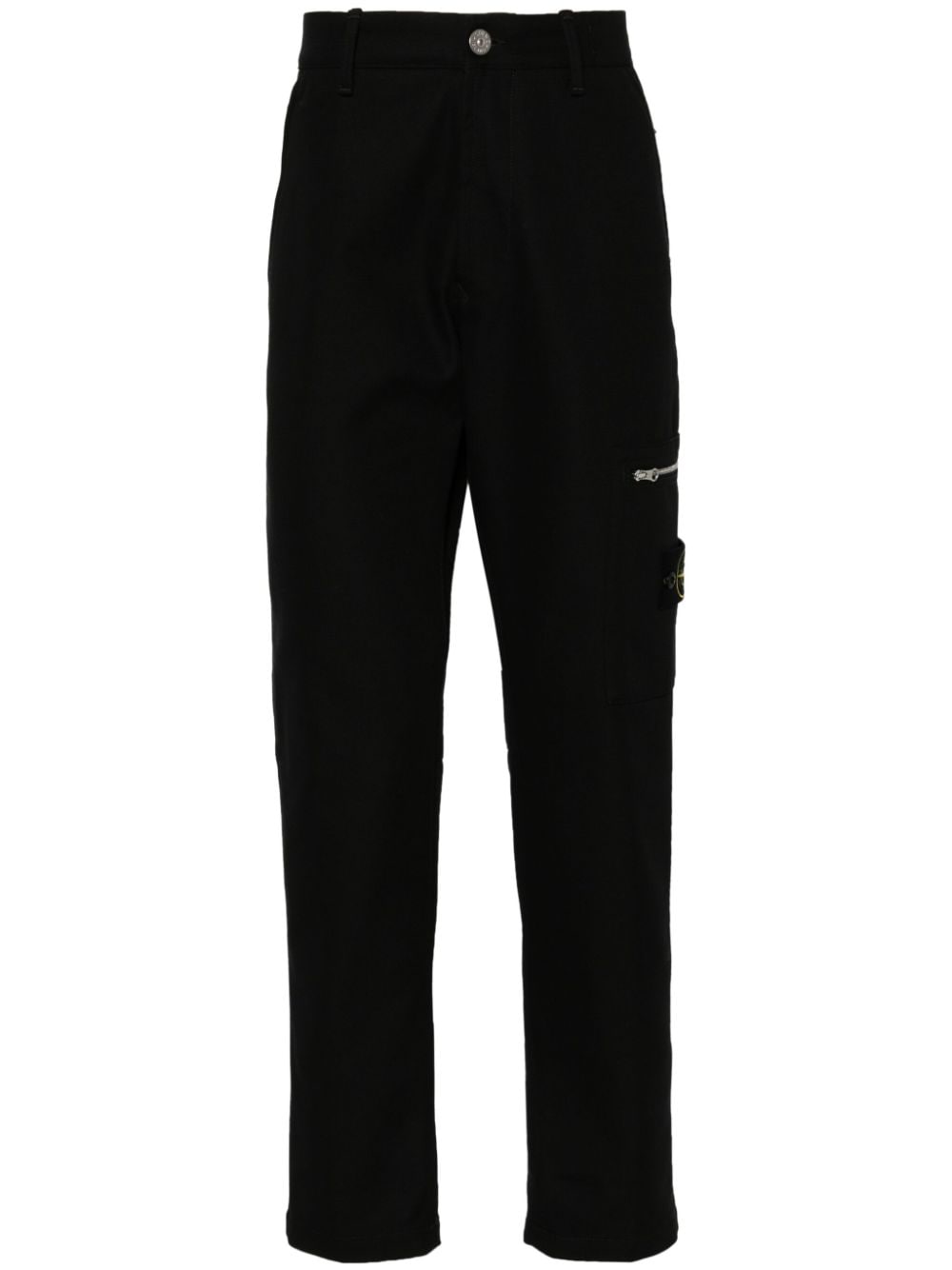 Shop Stone Island Compass-badge Trousers In Black