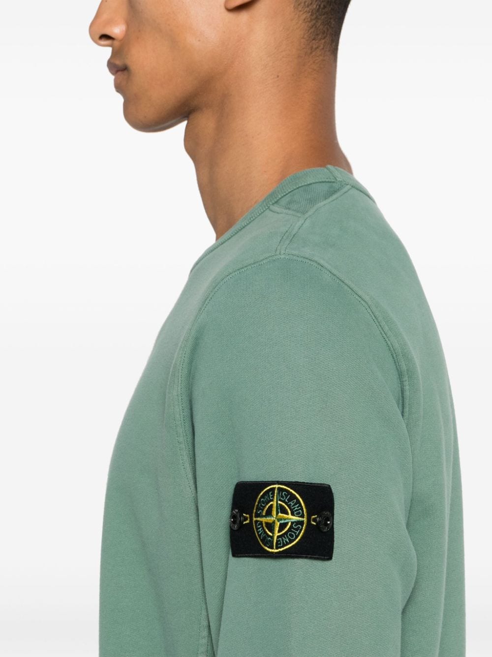 Shop Stone Island Compass-badge Sweatshirt In Green