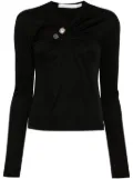 Christopher Esber tri crystal-stone long-sleeve top - Black