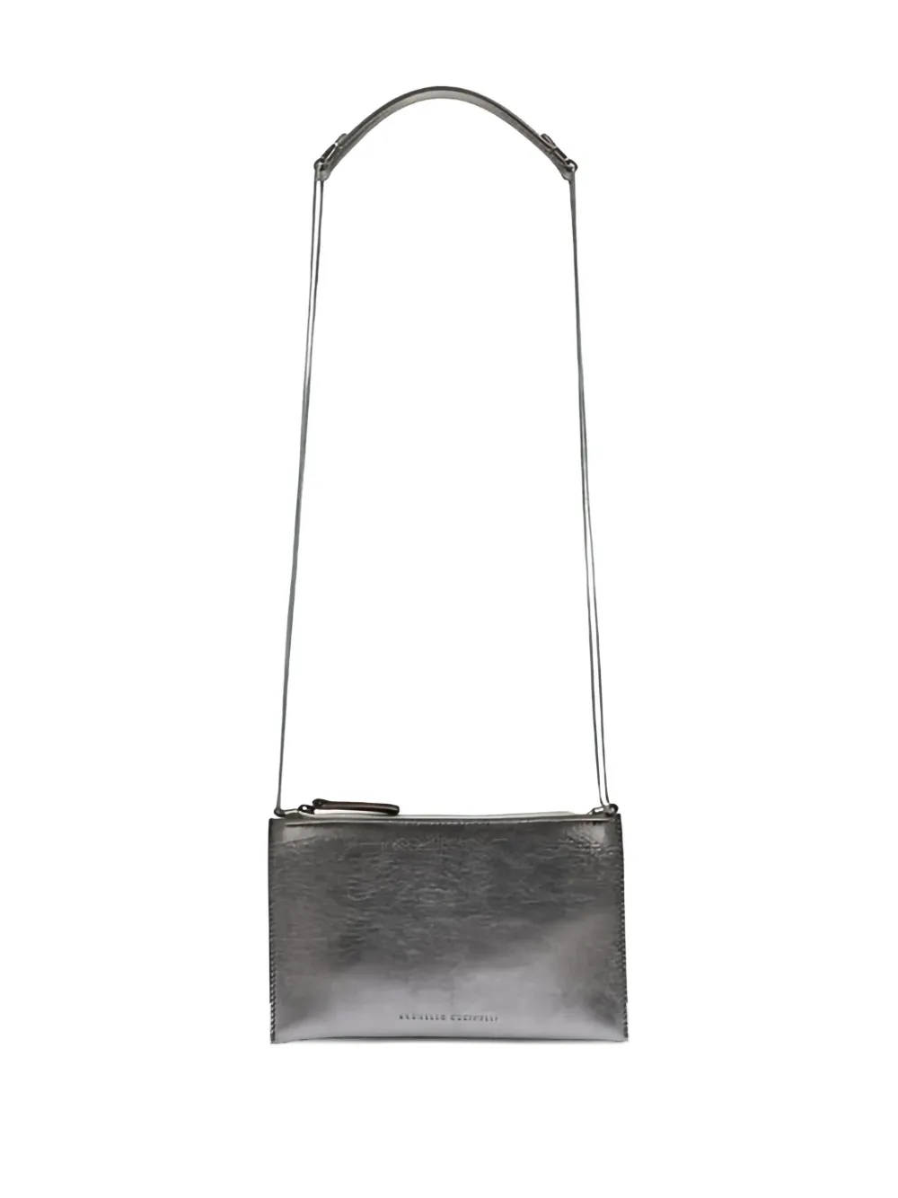 Brunello Cucinelli Kids Metallic schoudertas met ritssluiting Grijs