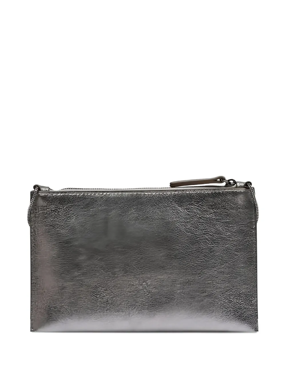 Brunello Cucinelli Kids metallic zip-fastening shoulder bag - Grijs