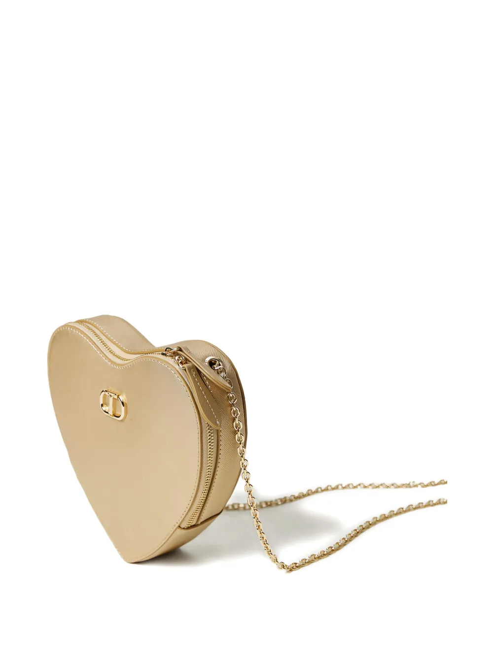 Twinset Heart-shaped Chain Mini Bag In Neutral
