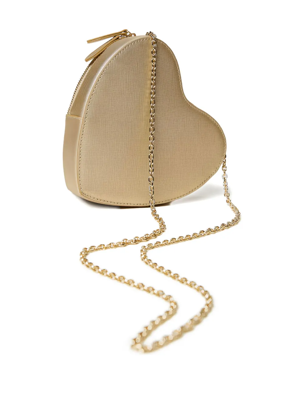 Twinset Heart-shaped Chain Mini Bag In Neutral
