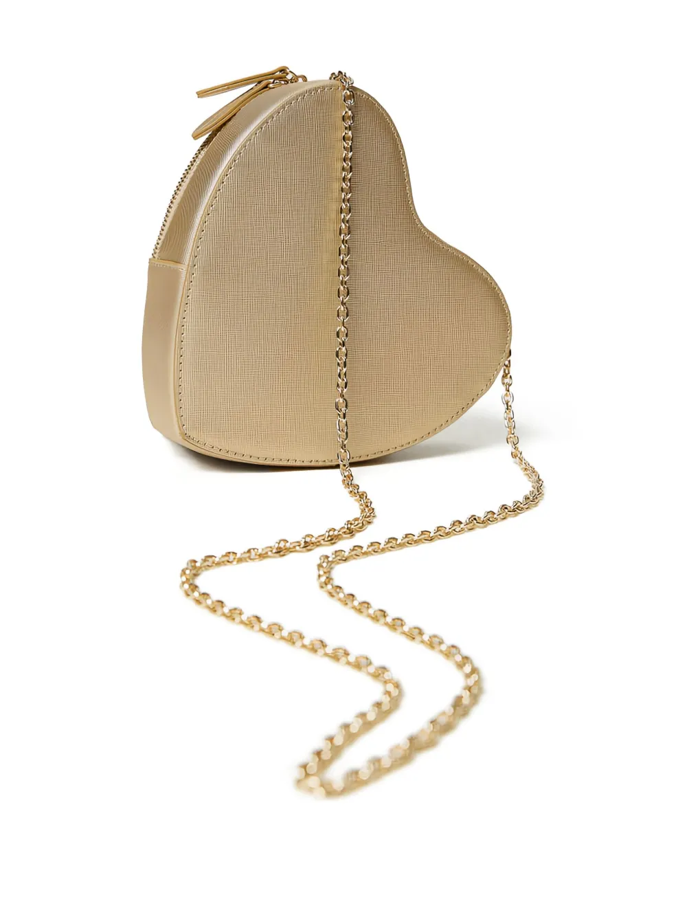TWINSET Hartvormige mini-tas met ketting Beige