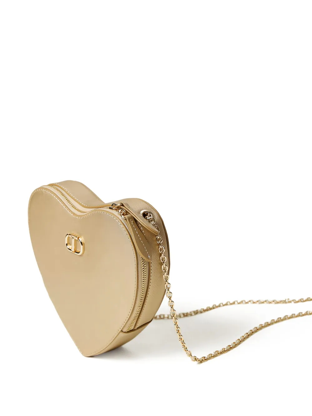 TWINSET Hartvormige mini-tas met ketting Beige