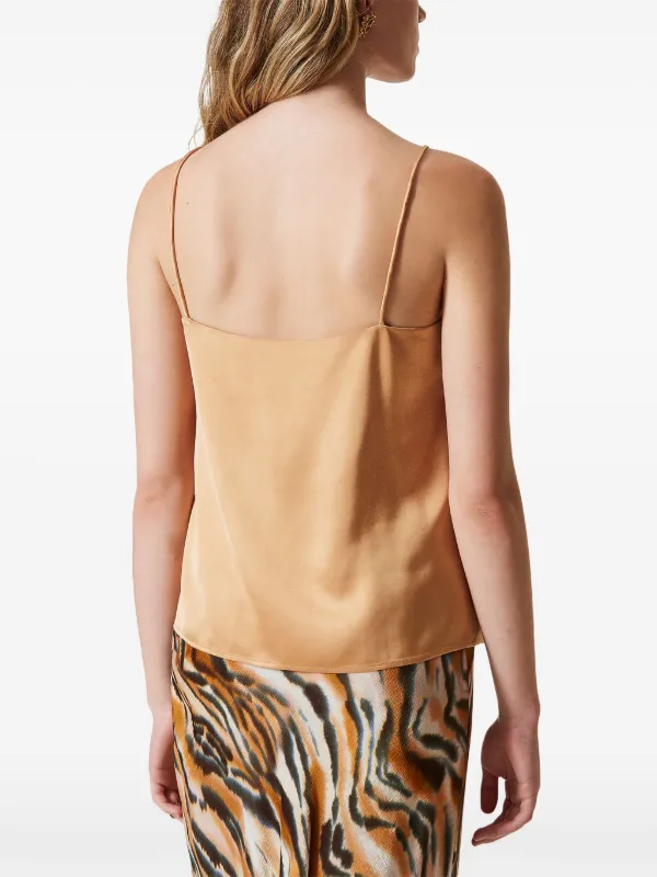 TWINSET square neck Satin Top Neutrals FARFETCH AO