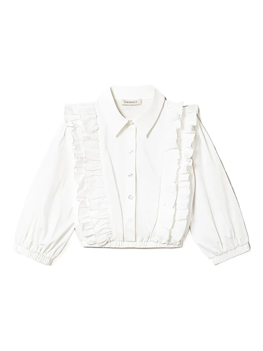 TWINSET Kids ruffle-trim shirt - Bianco