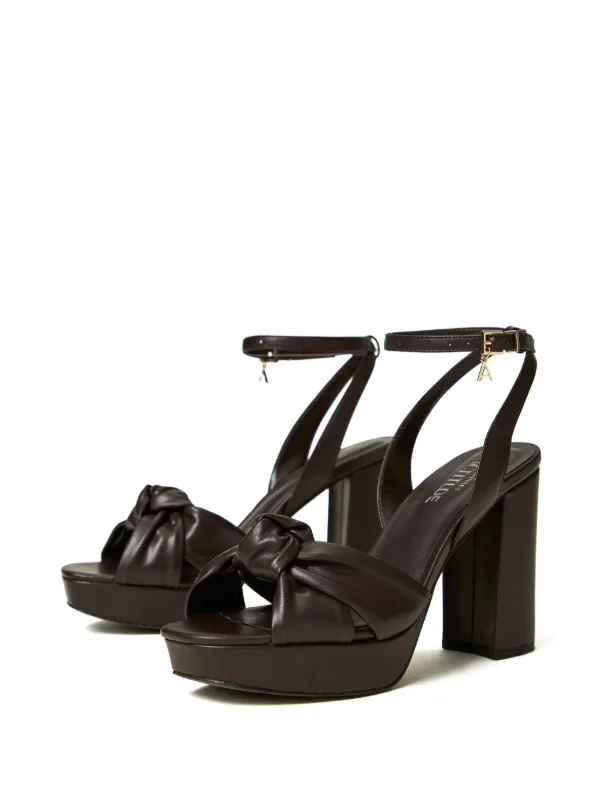 TWINSET 105mm knot-detail Platform Sandals Brown FARFETCH TH