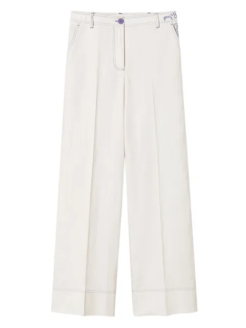 TWINSET floral-embroidered palazzo pants 