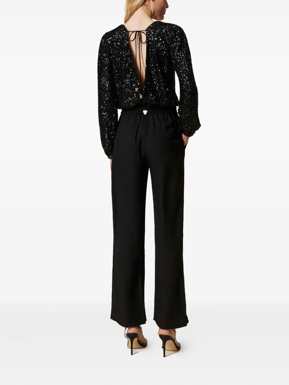 Twinset Sequin-embellished Jumpsuit In Black