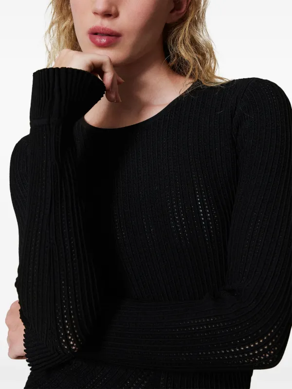 TWINSET long-sleeved Mini Dress | Black | FARFETCH