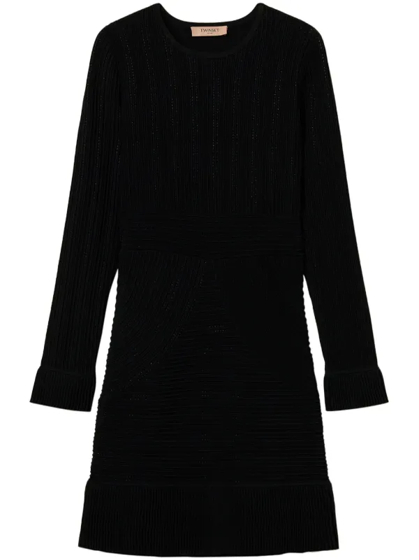 Coperni ロングスリーブミニドレス ブラック 送料無料！】シアースリーブギャザードレス/谷間見せ/背中見せ