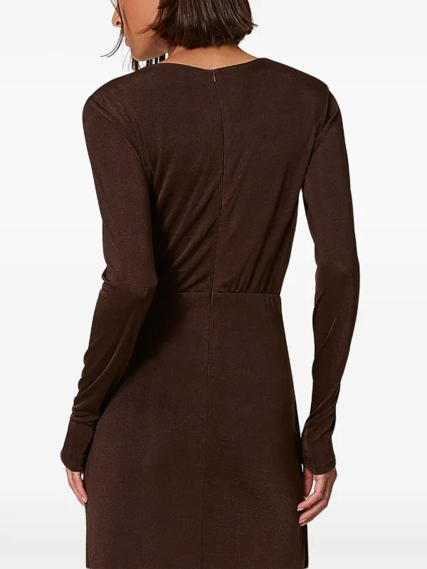 brown jersey maxi dress Brown jersey asymmetric draped dress Brown / US 12 main image 0
