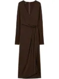 TWINSET side-draping jersey maxi dress - Brown