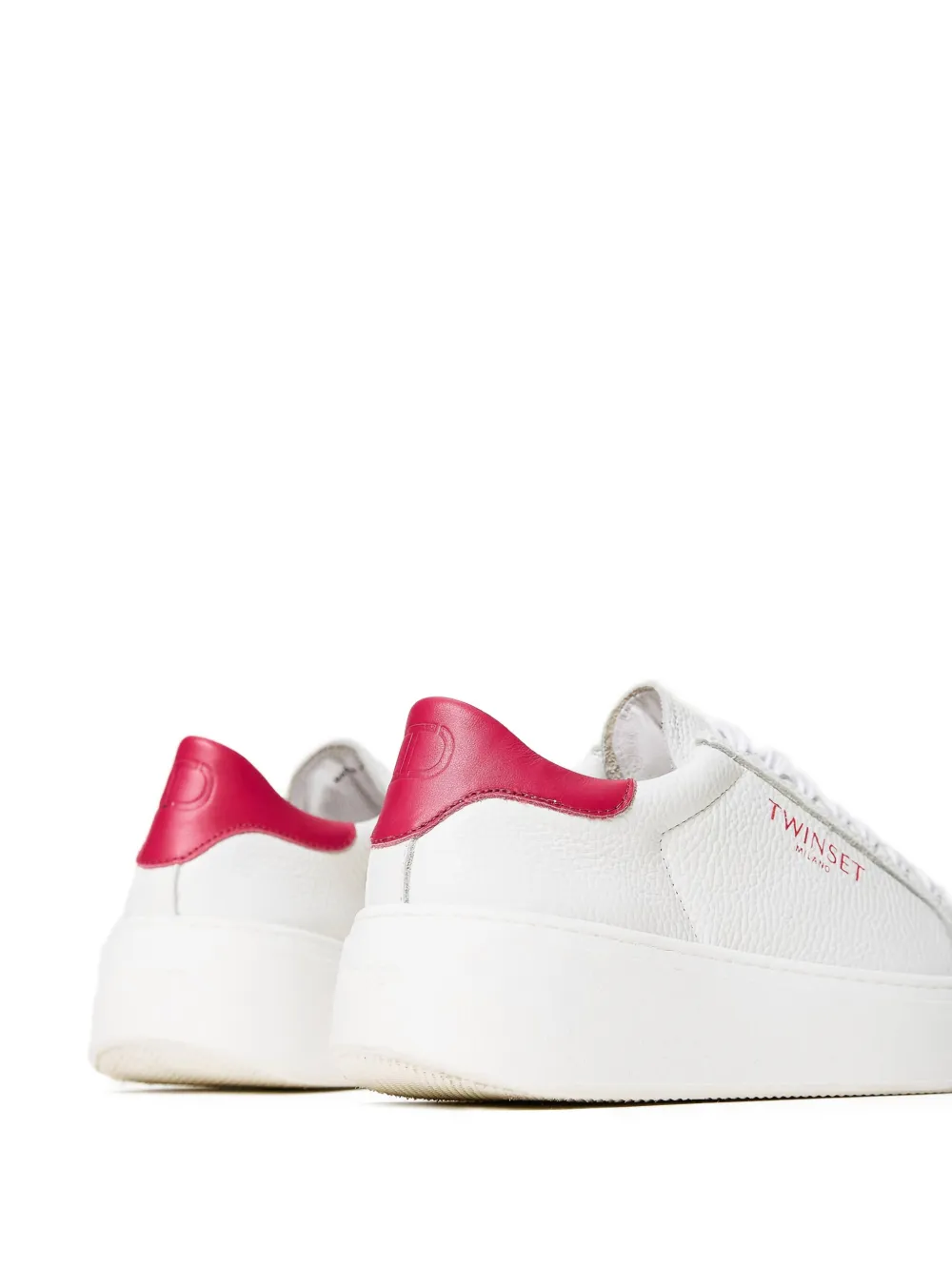 TWINSET platform leather trainers White