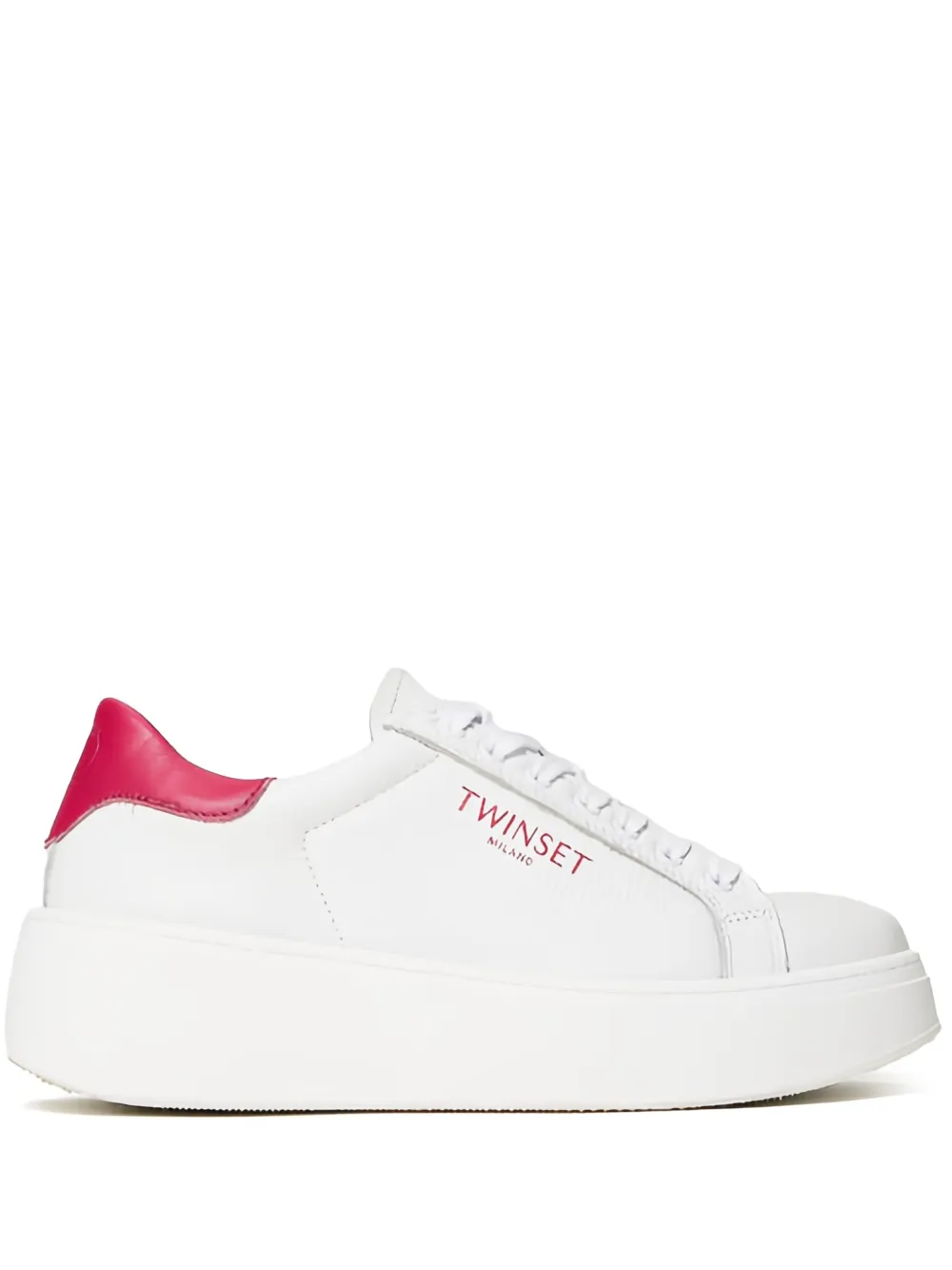 TWINSET platform leather trainers White