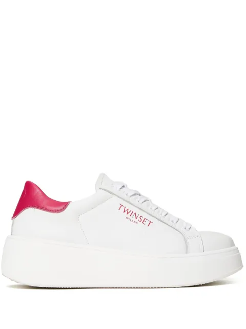 TWINSET platform leather trainers