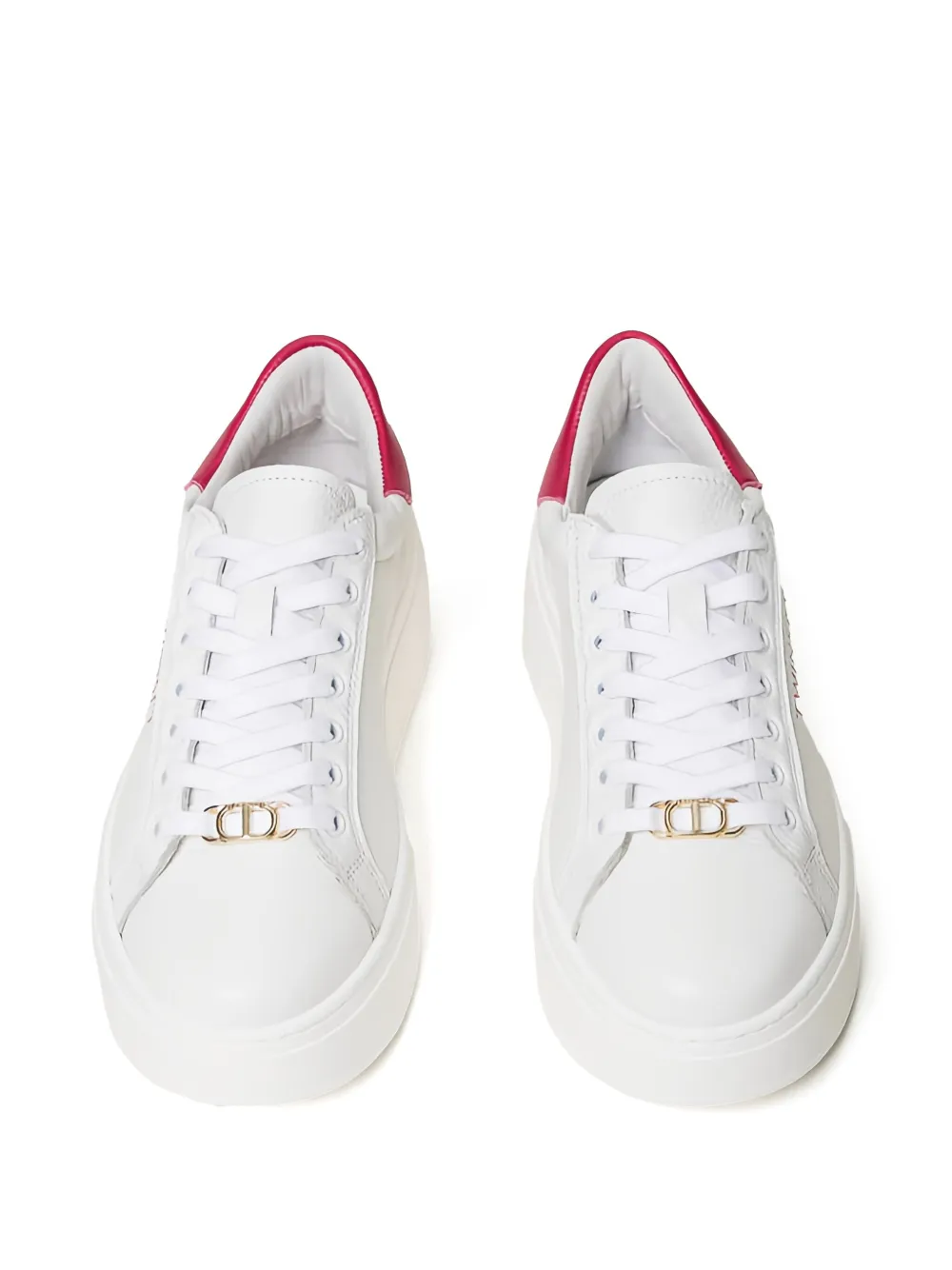 TWINSET platform leather trainers White