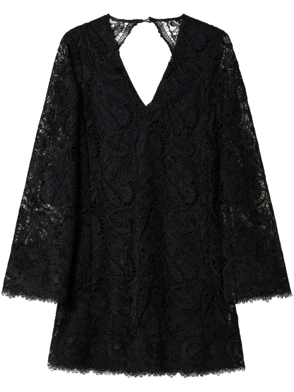 TWINSET マクラメ レース ミニドレス | ブラック | FARFETCH JP TWINSET マクラメ レース ミニドレス | ブラック | FARFETCH JP