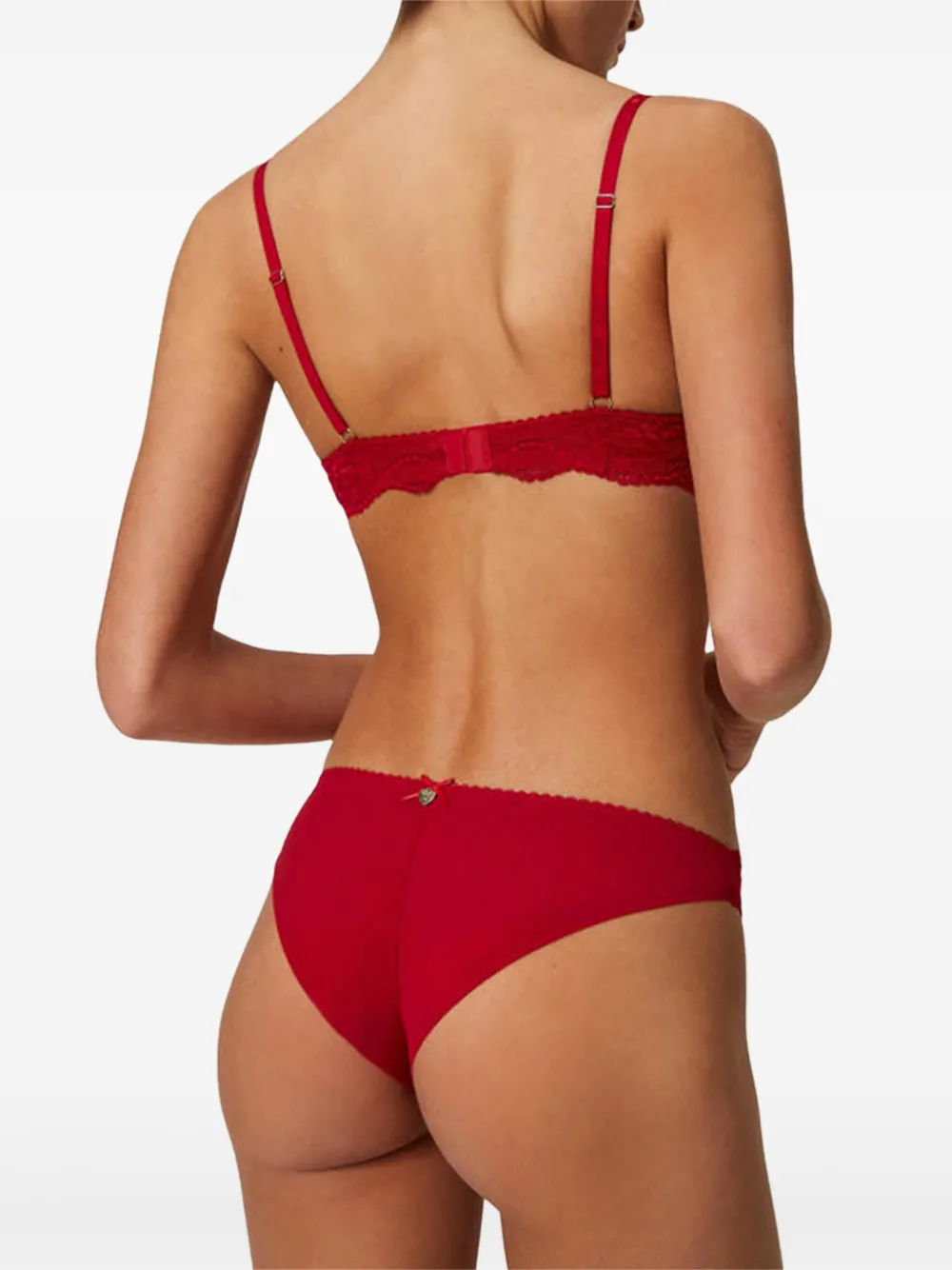 TWINSET Tulen slip met kant - Rood