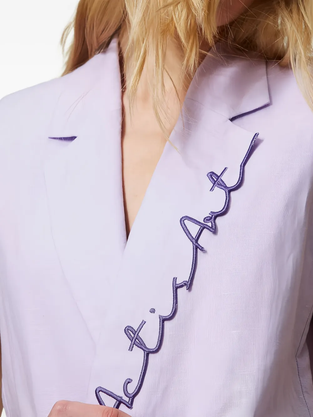 Twinset Linen Blend Waistcoat In Purple