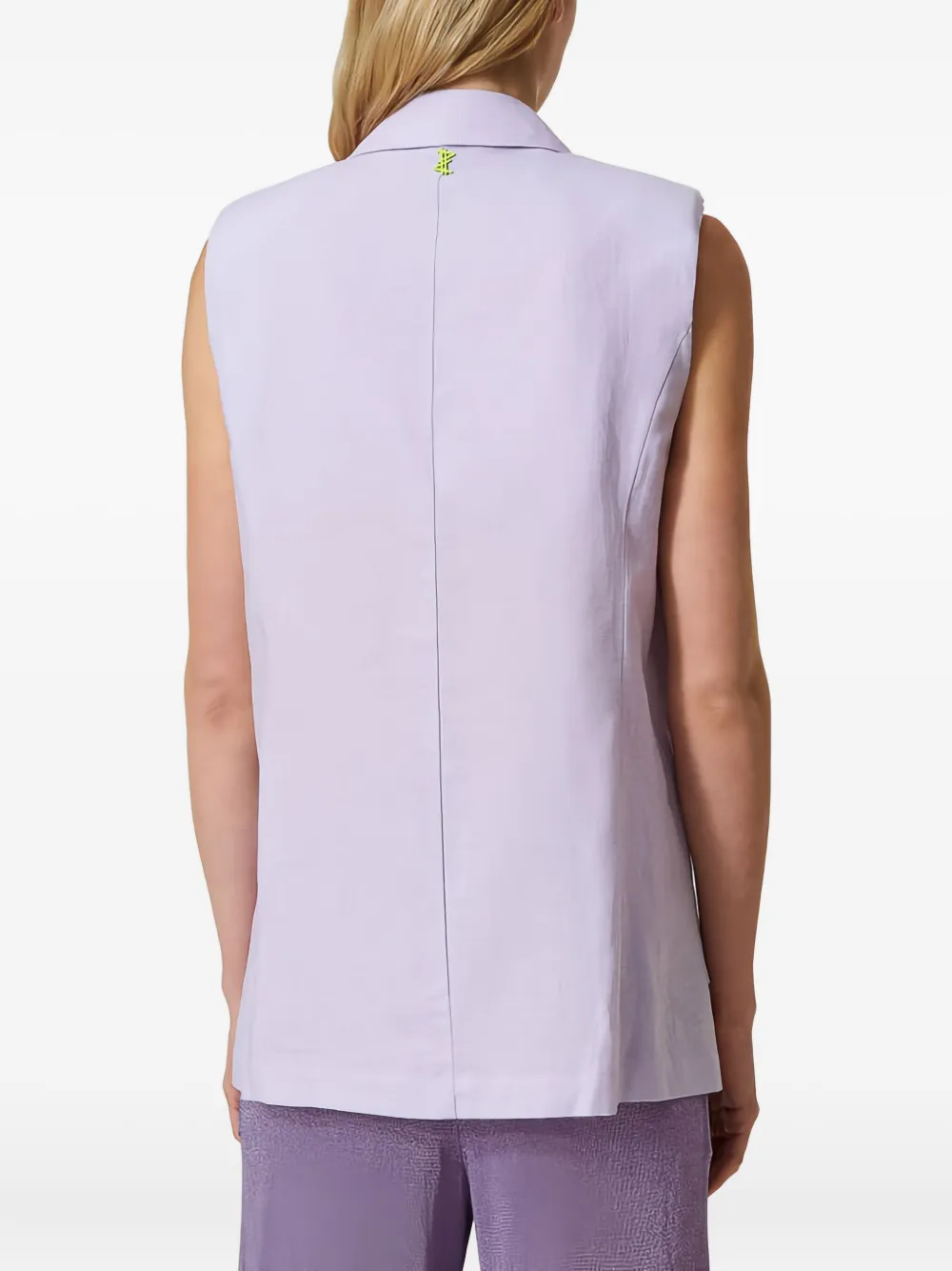 Twinset Linen Blend Waistcoat In Purple