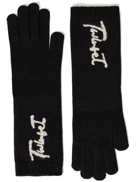 TWINSET guantes tejidos con logo bordado
