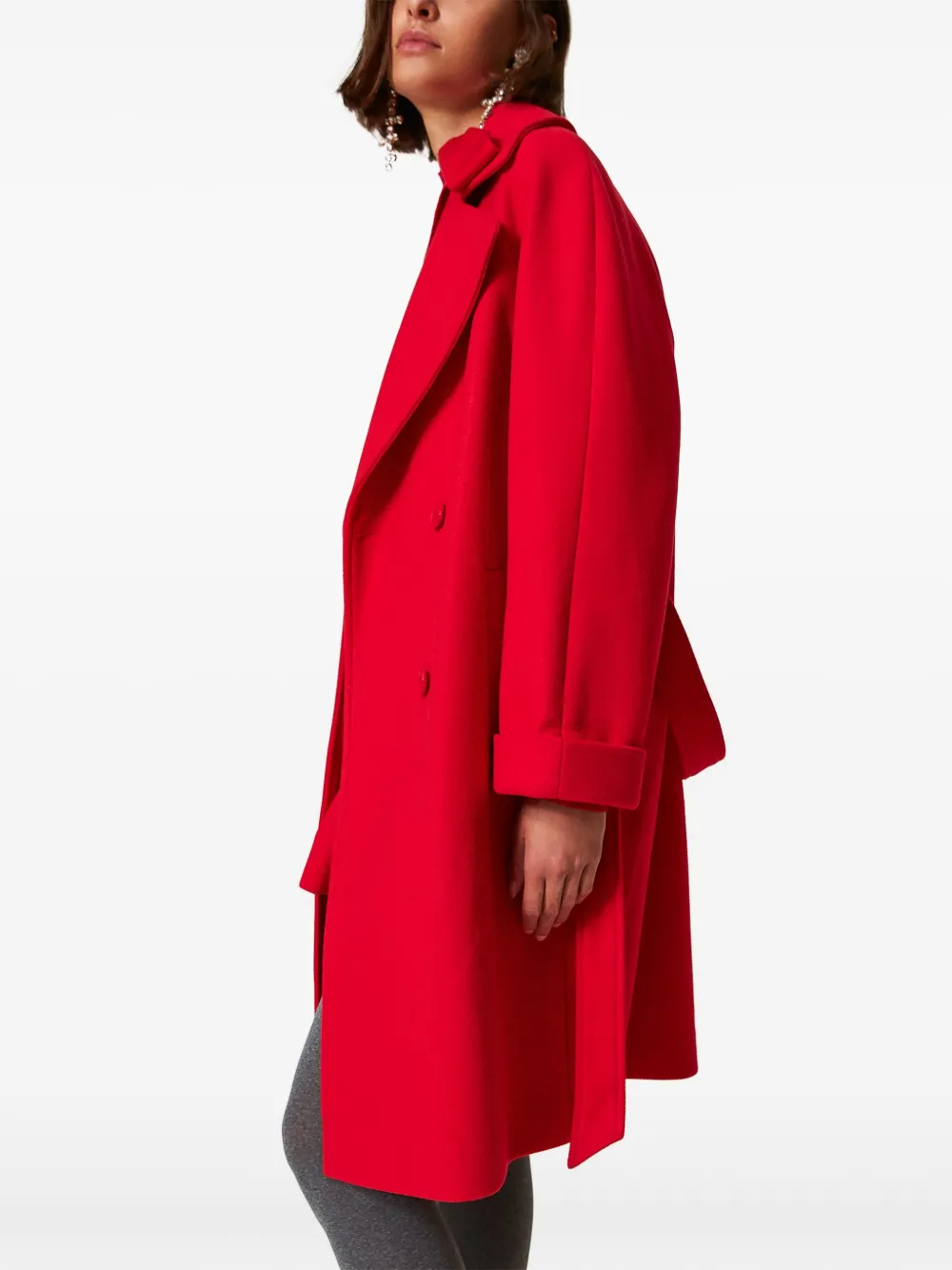 TWINSET Vilten jas met dubbele rij knopen Rood