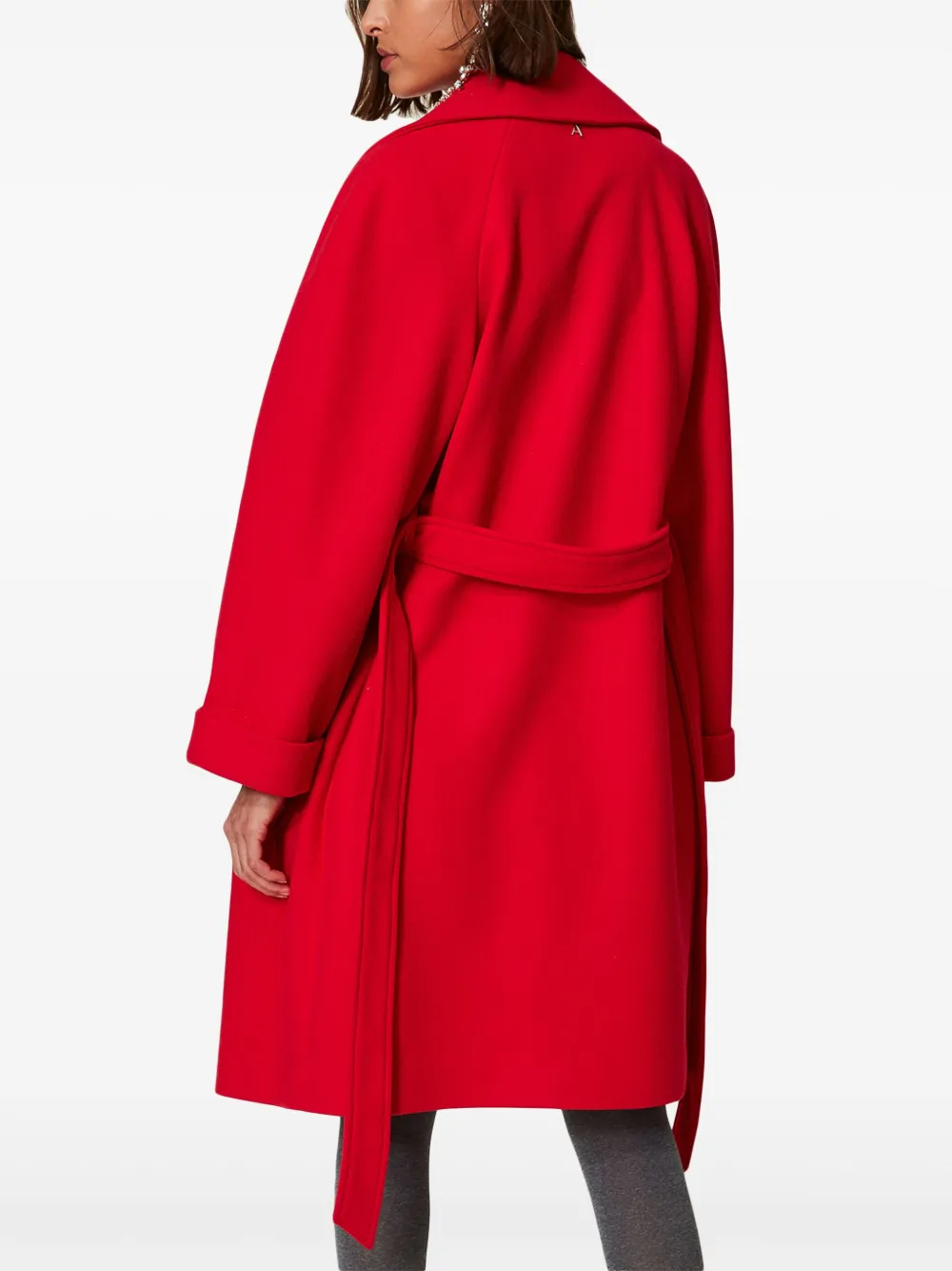 TWINSET Vilten jas met dubbele rij knopen Rood