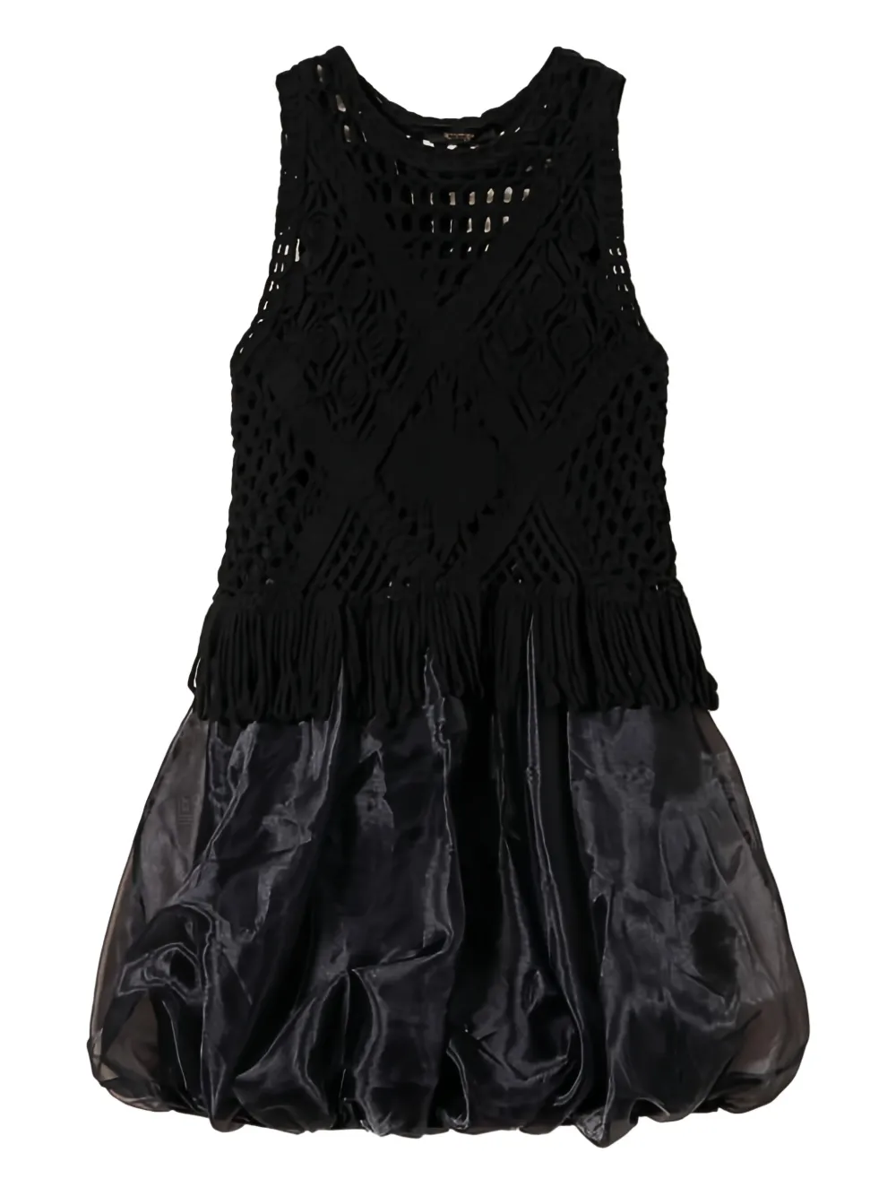 TWINSET crochet-trimmed bubble mini dress | Black | Image 1