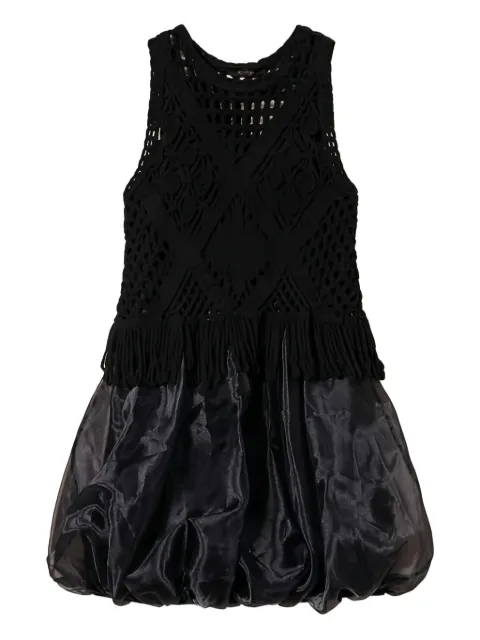 TWINSET crochet-trimmed bubble mini dress