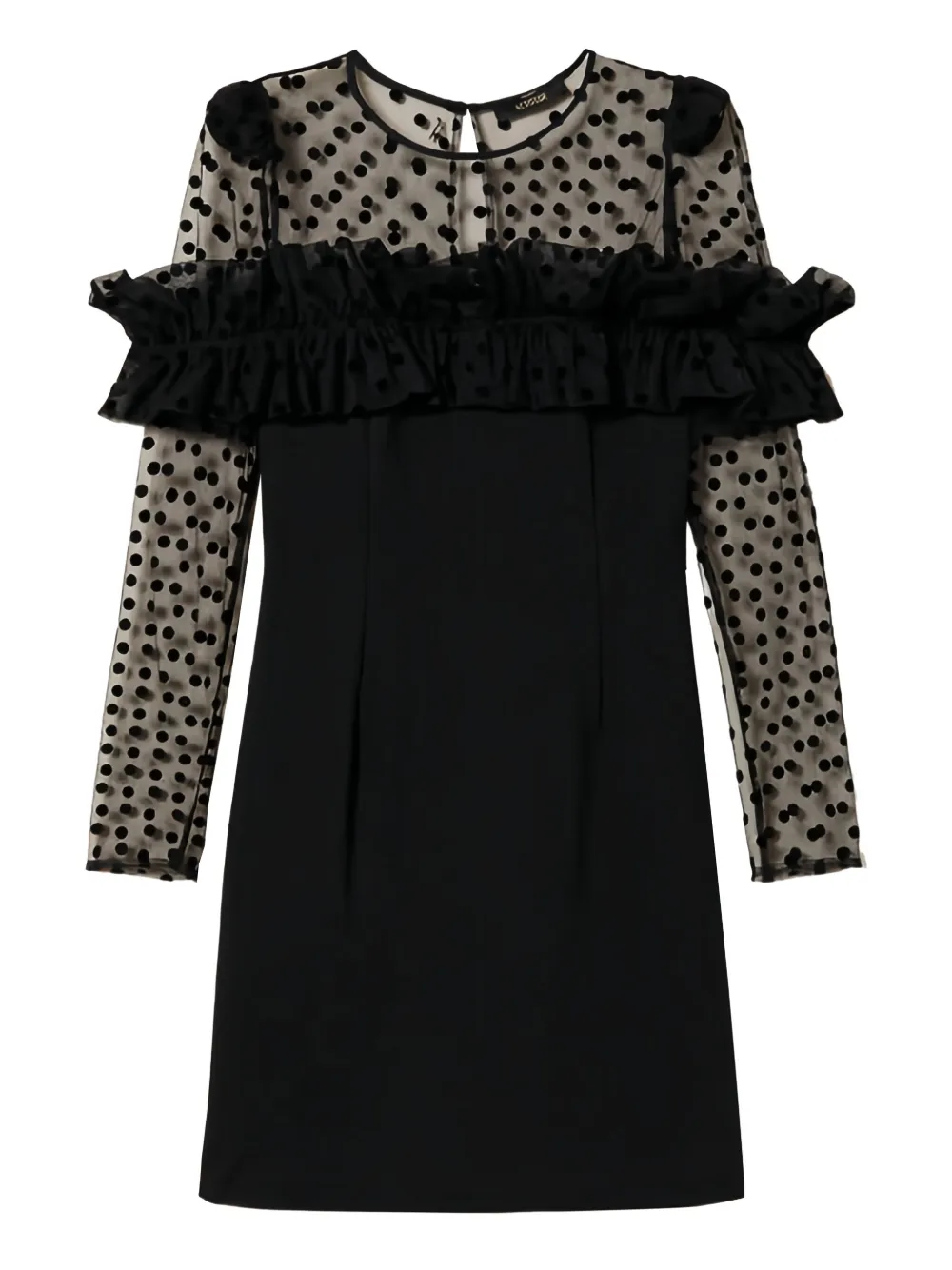 TWINSET polka-dot ruffle mini dress | Black | Image 1
