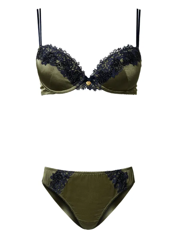 TWINSET シルク ブラ＆ショーツ | グリーン | FARFETCH JP