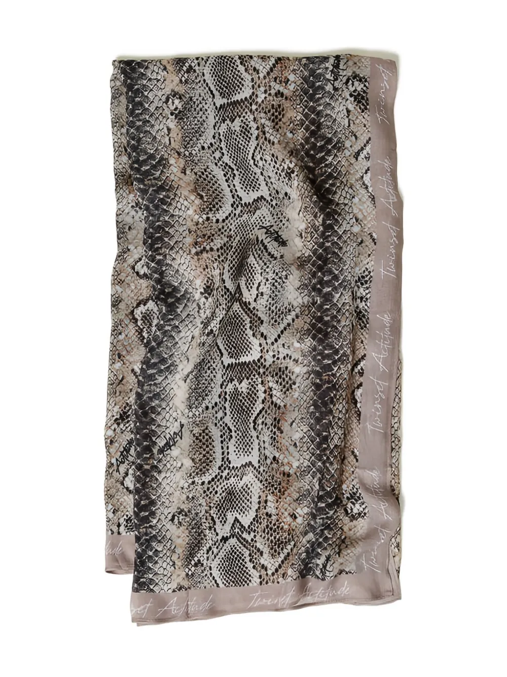 Twinset Snakeskin-print Scarf In Multi