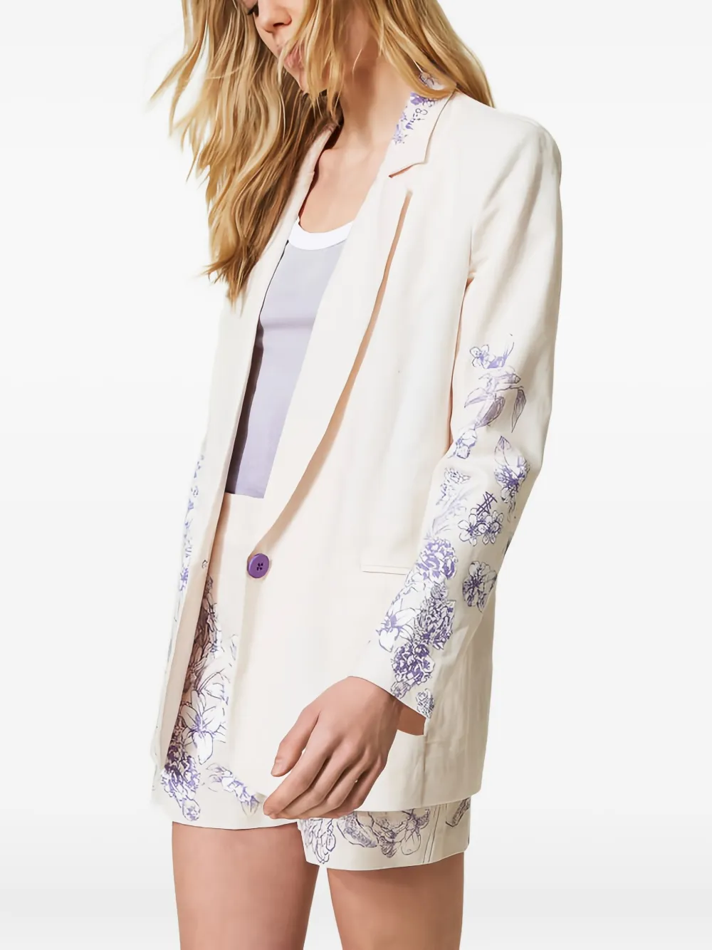TWINSET Blazer met bloemenprint Beige