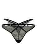 TWINSET lace-overlay g-string thongs - Black