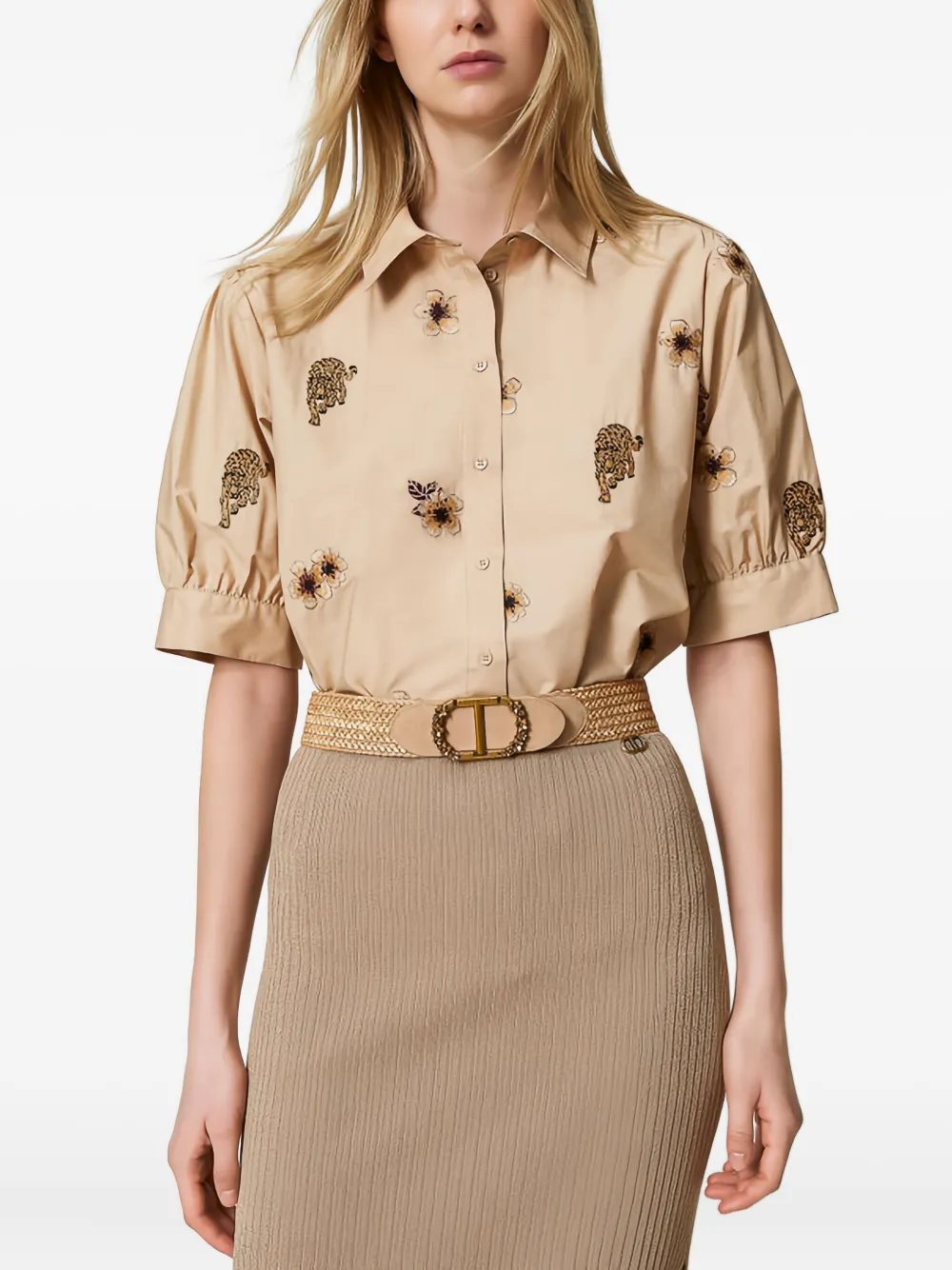 TWINSET Riem verfraaid met vlakken - Beige