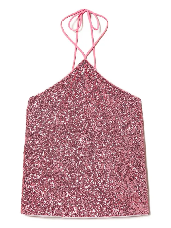 TWINSET Top Con Cuello Halter | Rosado | FARFETCH CL