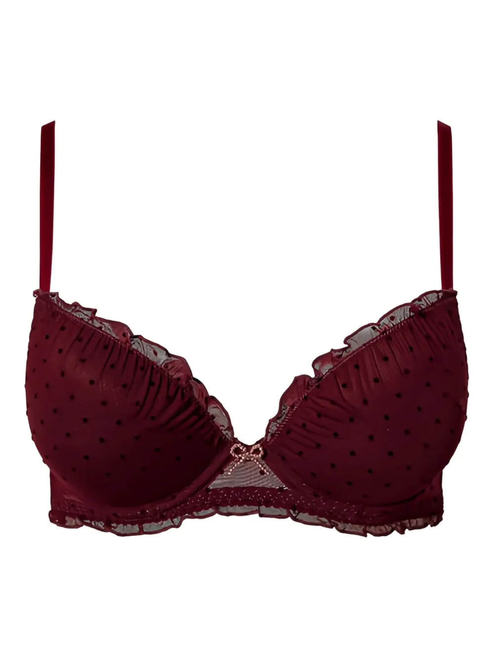 TWINSET polka-dot ruffled bra - Rosso