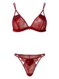 TWINSET lace triangle bra and briefs set - Red