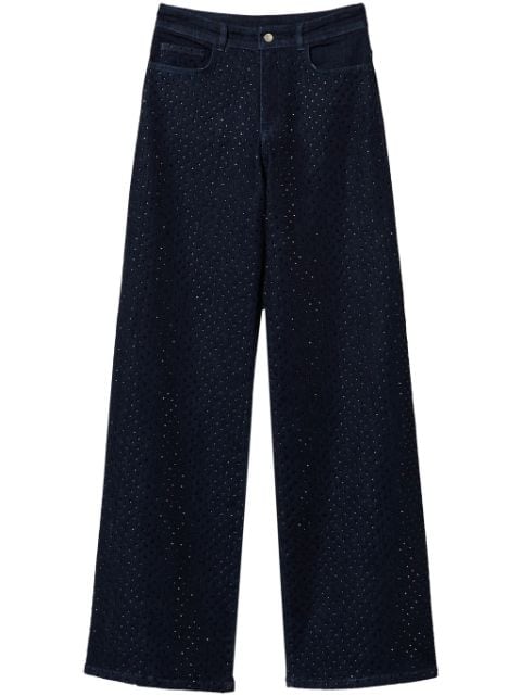 TWINSET rhinestone-embellished wide-leg jeans 