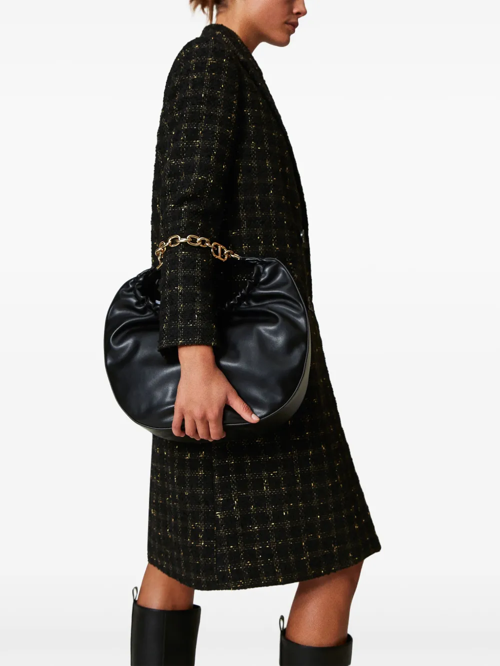 TWINSET Croissant tote bag - Zwart