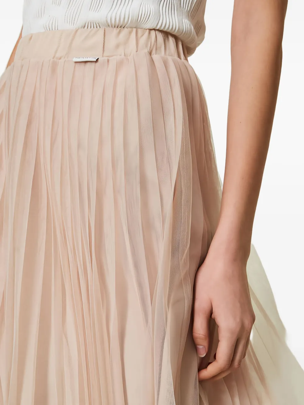 Twinset Pleated Midi Skirt In Green