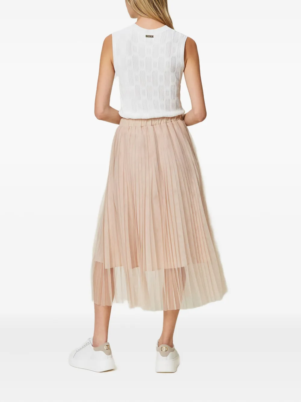 Twinset Pleated Midi Skirt In Green