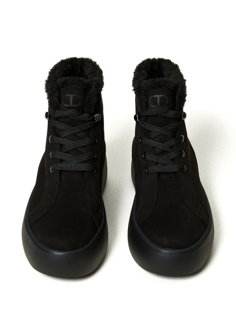 TWINSET faux-fur lined high-top sneakers Black