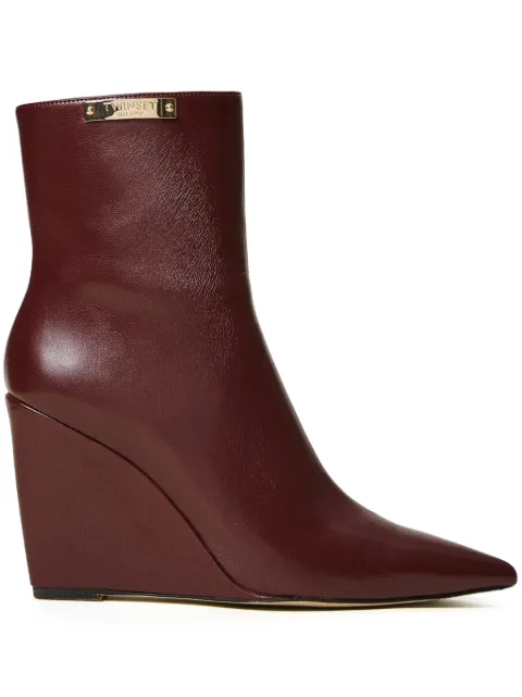 TWINSET 100mm logo-plaque ankle boots