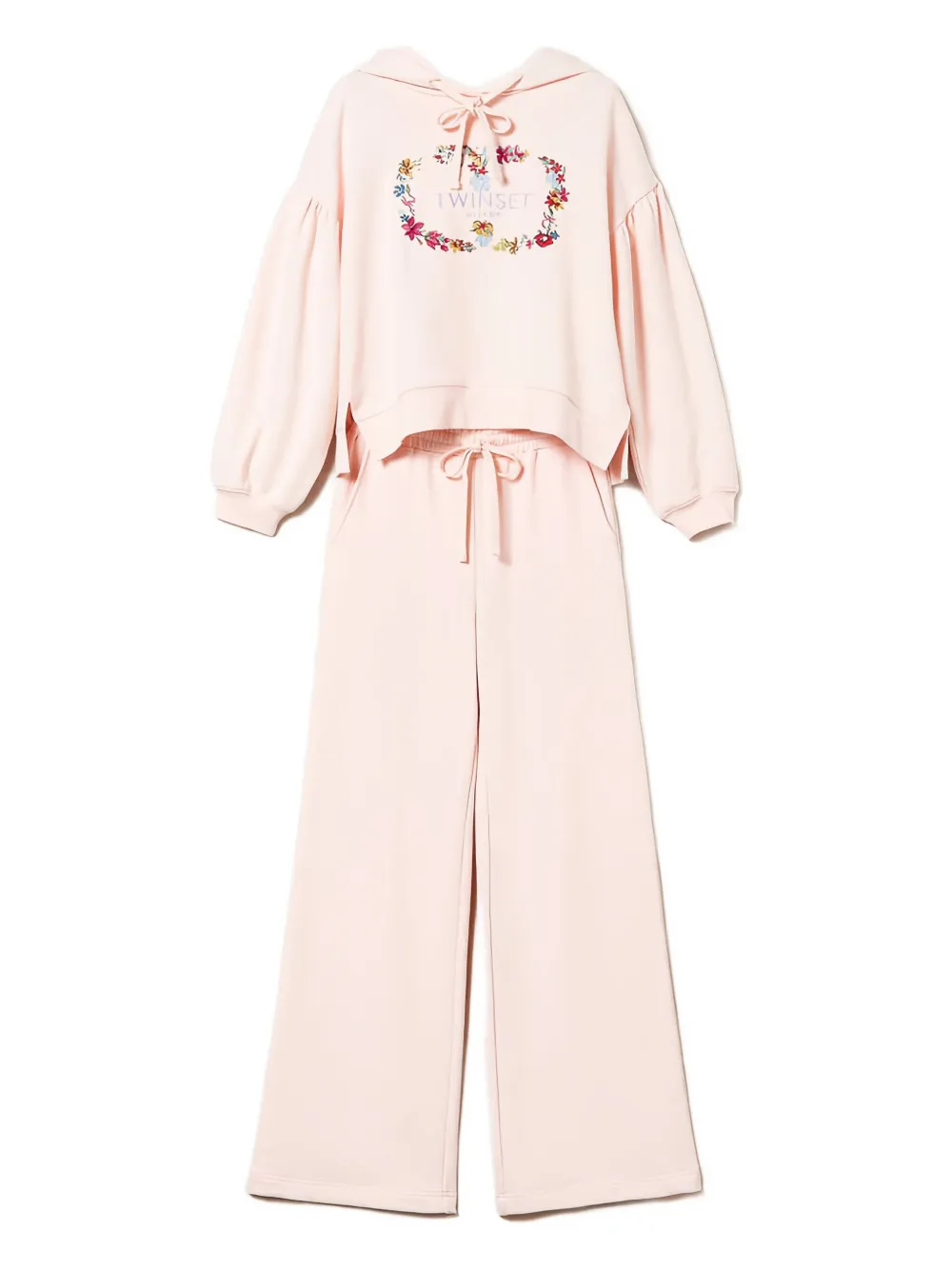 TWINSET floral-embroidered hooded tracksuit | Pink | Image 1