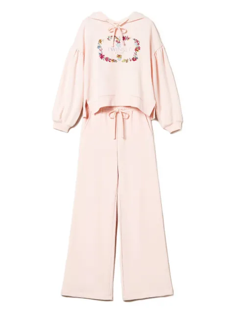 TWINSET floral-embroidered hooded tracksuit