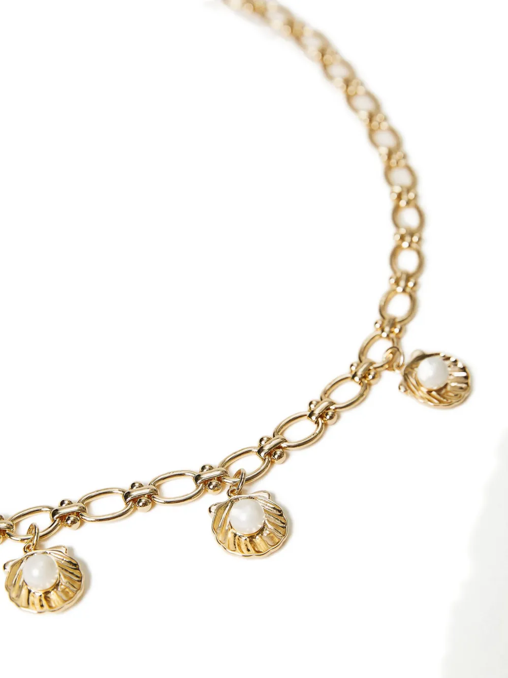 Twinset Shell-charm Chain Belt In Gold