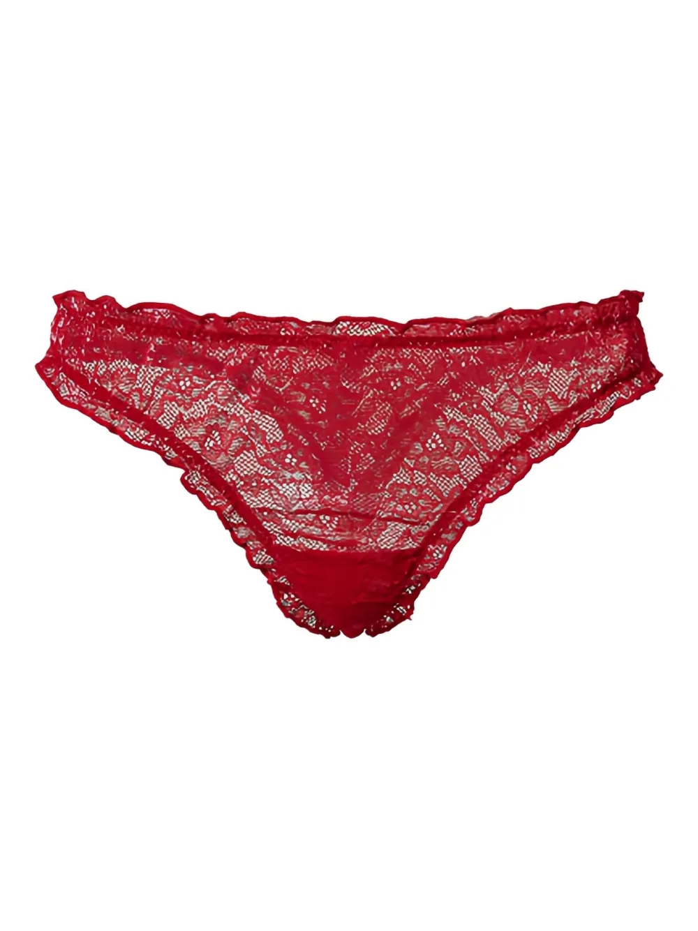 Twinset Ruffled-lace Thong Set (set Of Two) In Red
